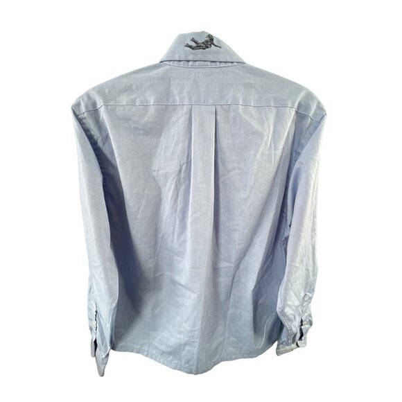 Kur̈yakyn Logo Mens Small Long Sleeve Button-Up Shirt Light Blue Embroidered - Picture 2 of 7